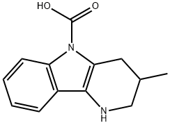 1,2,3,4-テトラヒドロ-3-メチル-5H-ピリド[3,2-b]インドール-5-カルボン酸 化学構造式