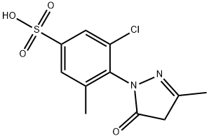 5-chloro-6-(4,5-dihydro-3-methyl-5-oxo-1H-pyrazol-1-yl)toluene-3-sulphonic acid  Struktur
