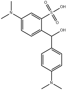 5-(dimethylamino)-2-((4-(dimethylamino)phenyl)(hydroxy)methyl)benzenesulfonic acid Struktur