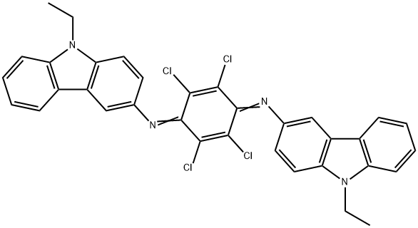 N,N'-(2,3,5,6-tetrachloro-2,5-cyclohexadiene-1,4-diylidene)bis[9-ethyl-9H-carbazol-3-amine] Structure
