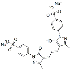 4-[[4,5-ジヒドロ-4-[3-[[5-ヒドロキシ-3-メチル-1-(4-ソジオスルホフェニル)-1H-ピラゾール]-4-イル]-2-プロペニリデン]-3-メチル-5-オキソ-1H-ピラゾール]-1-イル]ベンゼンスルホン酸ナトリウム 化学構造式