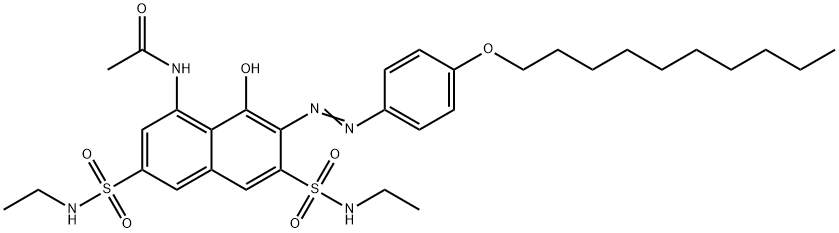 N-[7-[[4-(decyloxy)phenyl]azo]-3,6-bis[(ethylamino)sulphonyl]-8-hydroxy-1-naphthyl]acetamide Struktur