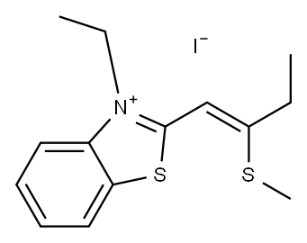 3-ethyl-2-[2-(methylthio)but-1-enyl]benzothiazolium iodide Struktur