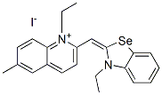 1-ethyl-2-[(3-ethyl-3H-benzoselenazol-2-ylidene)methyl]-6-methylquinolinium iodide Struktur