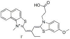 2-[2-[[3-(2-carboxyethyl)-6-methoxy-3H-benzothiazol-2-ylidene]methyl]-1-butenyl]-1-methylnaphtho[1,2-d]thiazolium iodide 结构式