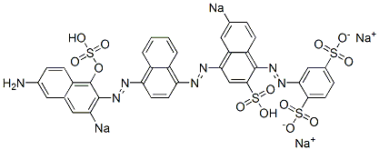 2-[[4-[[4-[(6-Amino-1-hydroxy-3-sodiosulfo-2-naphthalenyl)azo]-1-naphthalenyl]azo]-6-sodiosulfo-1-naphthalenyl]azo]benzene-1,4-disulfonic acid disodium salt Structure