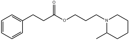 3-フェニルプロパン酸3-(2-メチルピペリジノ)プロピル 化学構造式