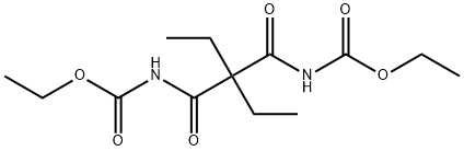 (2,2-Diethyl-1,3-dioxopropane-1,3-diyl)dicarbamic acid diethyl ester Struktur