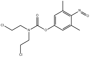 Bis(2-chloroethyl)carbamic acid 4-nitroso-3,5-xylyl ester Struktur