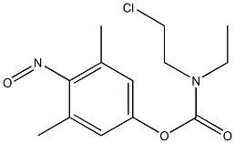 N-(2-Chloroethyl)-N-ethylcarbamic acid 4-nitroso-3,5-xylyl ester Struktur