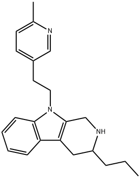 1,2,3,4,4a,9a-Hexahydro-9-[2-(2-methyl-5-pyridyl)ethyl]-3-propyl-9H-pyrido[3,4-b]indole 结构式