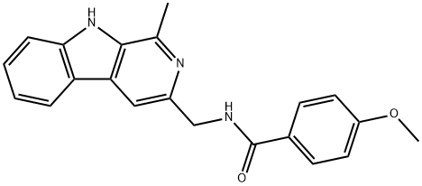 N-(1-Methyl-9H-pyrido[3,4-b]indol-3-ylmethyl)-4-methoxybenzamide Struktur
