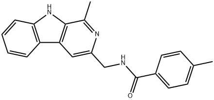 N-(1-Methyl-9H-pyrido[3,4-b]indol-3-ylmethyl)-4-methylbenzamide Struktur