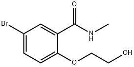 5-ブロモ-2-(2-ヒドロキシエトキシ)-N-メチルベンズアミド 化学構造式