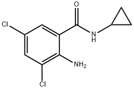 2-Amino-N-cyclopropyl-3,5-dichlorobenzamide Struktur