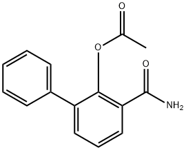2-アセトキシ-3-フェニルベンズアミド 化学構造式