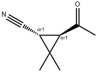 Cyclopropanecarbonitrile, 3-acetyl-2,2-dimethyl-, trans- (9CI) Struktur