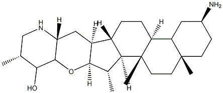 (25β)-3β-アミノ-16α,23β-エポキシ-16,28-セコ-5α-ソラニダン-23-オール 化学構造式