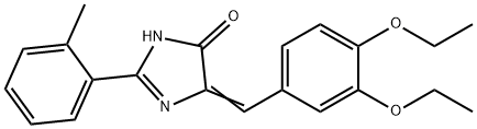 4H-Imidazol-4-one,  5-[(3,4-diethoxyphenyl)methylene]-1,5-dihydro-2-(2-methylphenyl)-  (9CI) Structure