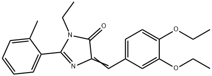 4H-Imidazol-4-one,  5-[(3,4-diethoxyphenyl)methylene]-3-ethyl-3,5-dihydro-2-(2-methylphenyl)- 结构式