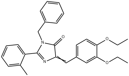 4H-Imidazol-4-one,  5-[(3,4-diethoxyphenyl)methylene]-3,5-dihydro-2-(2-methylphenyl)-3-(phenylmethyl)- Structure