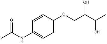 3-(p-アセチルアミノフェノキシ)-1-メチル-1,2-プロパンジオール 化学構造式