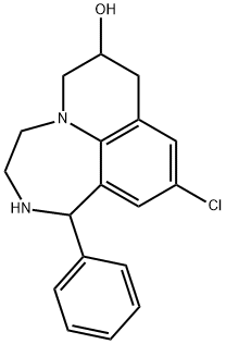 1,2,3,4,6,7-Hexahydro-10-chloro-1-phenyl-8H-pyrido[3,2,1-jk][1,4]benzodiazepin-7-ol Structure