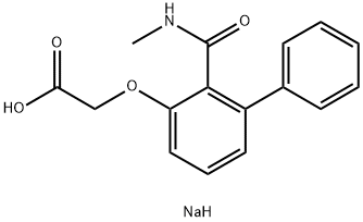 2-(N-Methylcarbamoyl)-3-phenylphenoxyacetic acid sodium salt Struktur