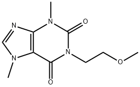 3,7-Dimethyl-1-(2-methoxyethyl)-1H-purine-2,6(3H,7H)-dione Struktur