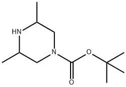 3,5-Dimethyl-piperazine-1-carboxylic acid tert-butyl ester Struktur