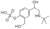 2-(羟基甲基)-4-{1-羟基-2-[(2-甲基-2-丙基)氨基]乙基}苯基氢硫酸盐, 63908-03-2, 结构式