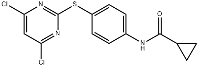 Cyclopropanecarboxylic acid [4-(4,6-dichloropyrimidin-2-ylsulfanyl)phenyl]amide Struktur