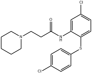 N-[5-Chloro-2-[(p-chlorophenyl)thio]phenyl]-1-piperidinepropionamide 结构式