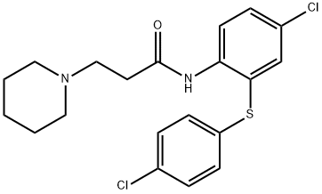 N-[4-Chloro-2-[(p-chlorophenyl)thio]phenyl]-1-piperidinepropionamide 结构式