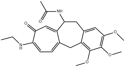 (S)-7-Acetylamino-6,7-dihydro-10-ethylamino-1,2,3-trimethoxybenzo[a]heptalen-9(5H)-one Structure