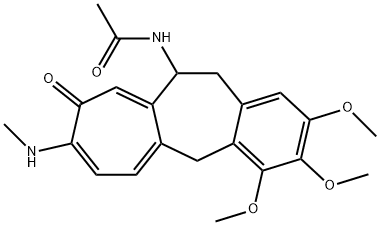 (S)-7-アセチルアミノ-6,7-ジヒドロ-10-メチルアミノ-1,2,3-トリメトキシベンゾ[a]ヘプタレン-9(5H)-オン 化学構造式