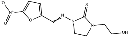 1-(2-Hydroxyethyl)-3-(5-nitrofurfurylideneamino)-2-imidazolidinethione Struktur