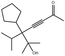 5-Cyclopentyl-6-hydroxy-6-methyl-5-isopropyl-3-heptyn-2-one Struktur