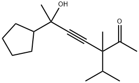 6-Cyclopentyl-6-hydroxy-3-methyl-3-isopropyl-4-heptyn-2-one 结构式