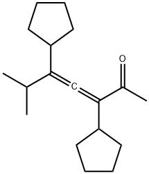 3,5-Dicyclopentyl-6-methyl-3,4-heptadien-2-one Struktur