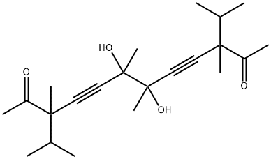 6,7-Dihydroxy-3,6,7,10-tetramethyl-3,10-diisopropyl-4,8-dodecadiyne-2,11-dione Structure