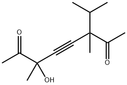 3-Hydroxy-3,6-dimethyl-6-isopropyl-4-octyne-2,7-dione Struktur
