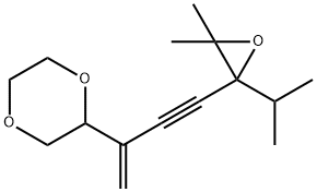 2-[3-(3,3-Dimethyl-2-isopropyloxiranyl)-1-methylene-2-propynyl]-1,4-dioxane 结构式