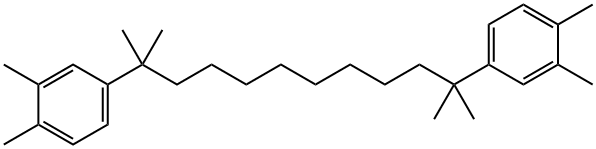 1,1'-(1,1,10,10-Tetramethyl-1,10-decanediyl)bis(3,4-dimethylbenzene) Struktur