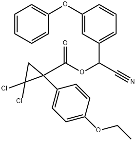 α-シアノ-3-フェノキシベンジル=2,2-ジクロロ-1-(4-エトキシフェニル)-1-シクロプロパンカルボキシラート 化学構造式