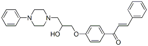 4'-[2-ヒドロキシ-3-(4-フェニルピペラジノ)プロポキシ]カルコン 化学構造式
