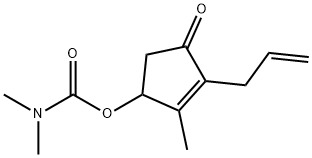 2-Allyl-3-methyl-4-(dimethylaminocarbonyloxy)-2-cyclopenten-1-one Struktur