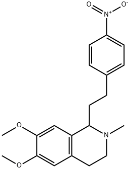 6,7-Dimethoxy-2-methyl-1-(4-nitrophenethyl)-1,2,3,4-tetrahydroisoquinoline Struktur
