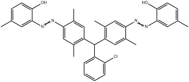 2,2'-[[(2-chlorophenyl)methylene]bis[(2,5-dimethyl-4,1-phenylene)azo]]bis[p-cresol] Struktur