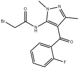 2-溴-N-(4-(2-氟苯甲酰基)-1,3-二甲基-1H-吡唑-5-基)乙酰胺 结构式